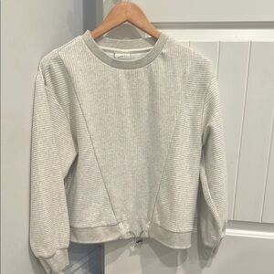 Varley Gray Ribbed Sweatshirt